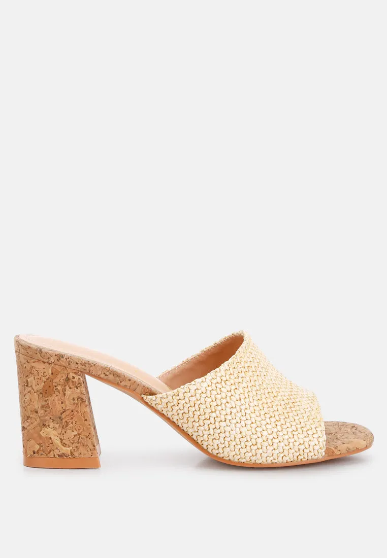 Addie Raffia Slip On Sandals