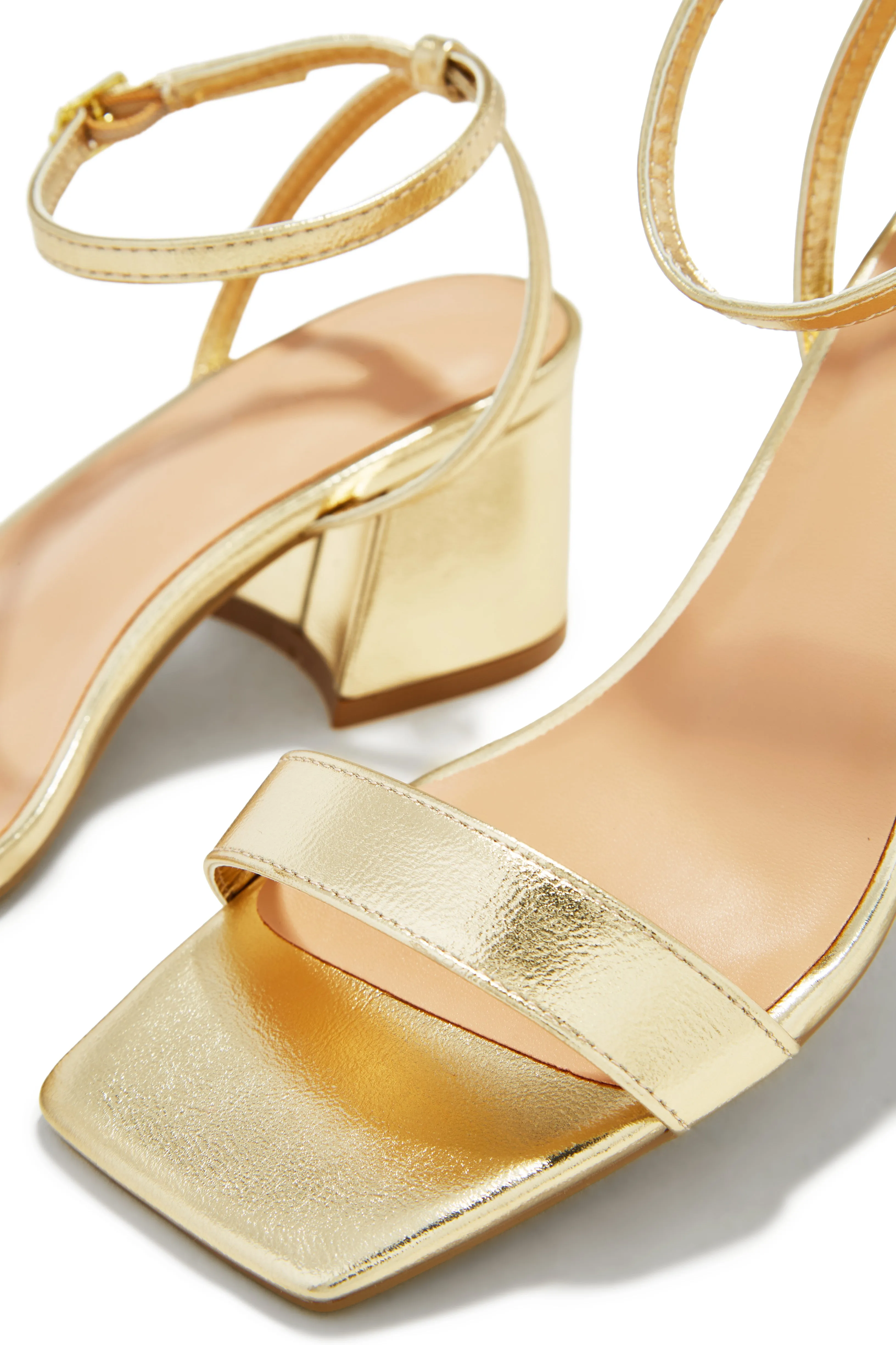 Alina Block Mid Heels - Gold