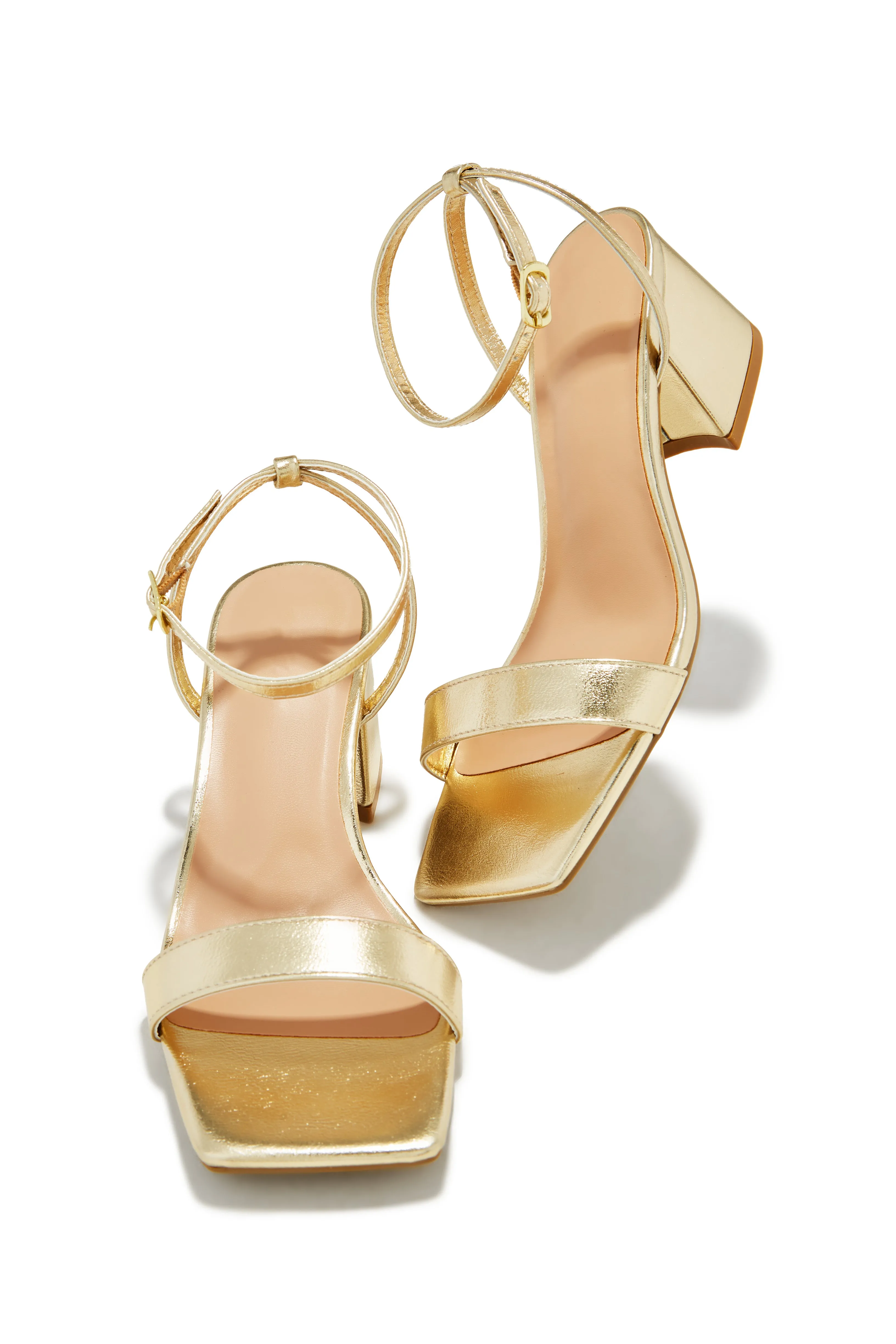 Alina Block Mid Heels - Gold