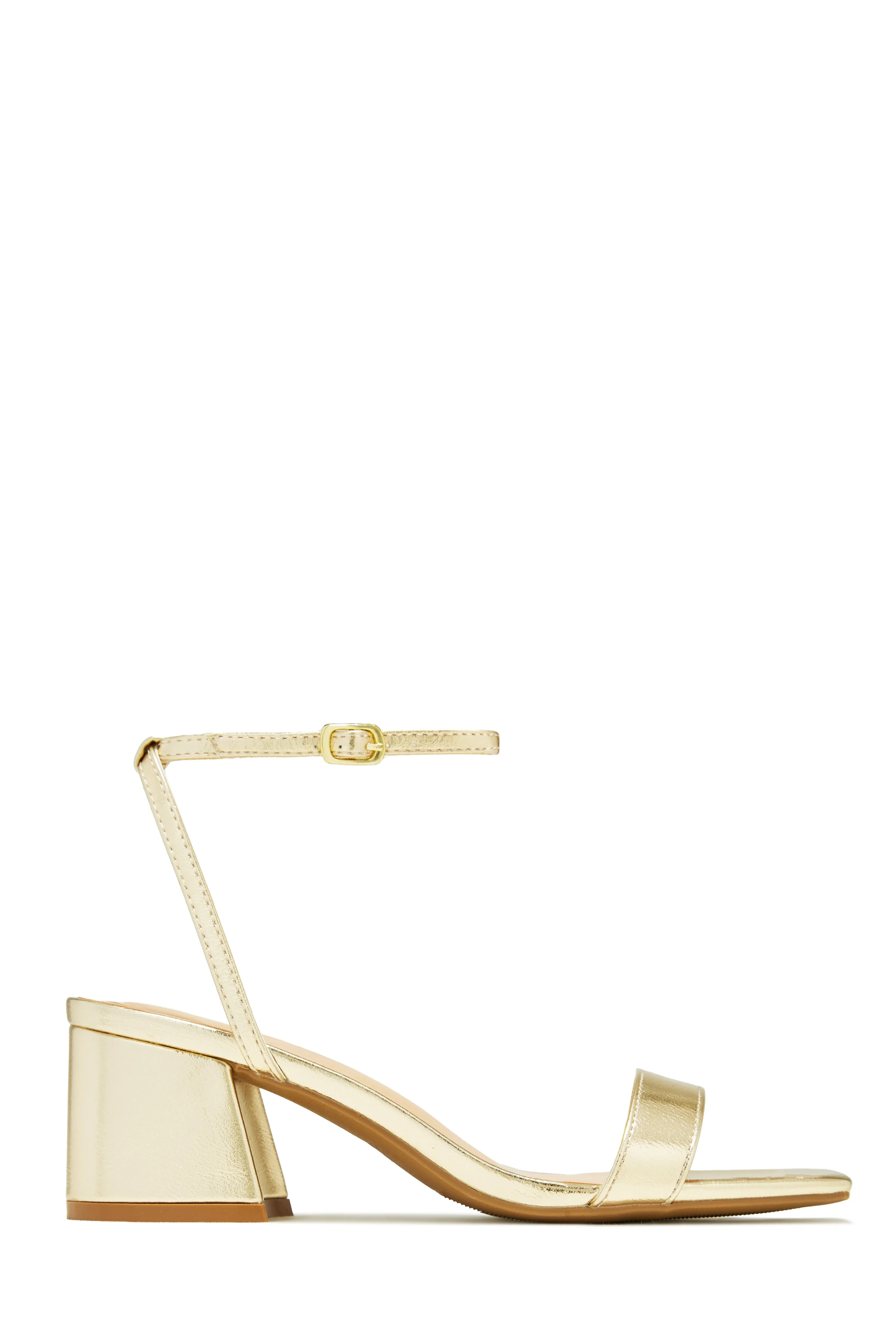 Alina Block Mid Heels - Gold