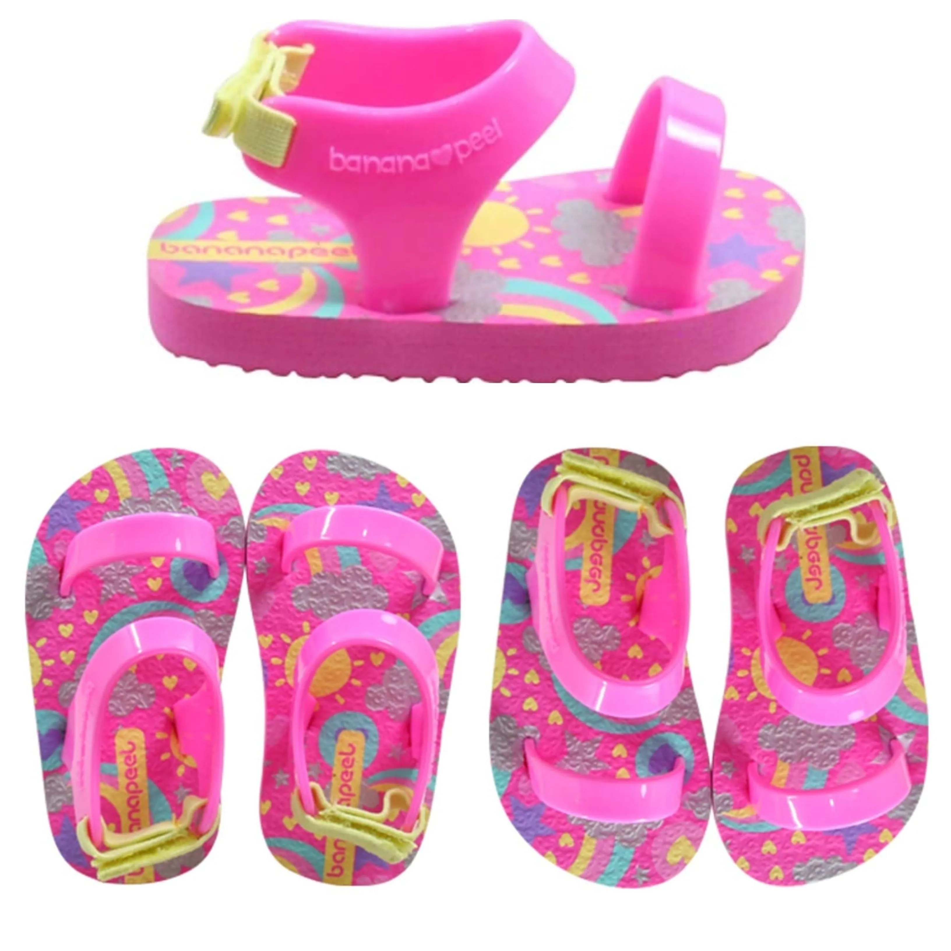 Banana Peel Slippers for Toddlers - Unimermaid Set Dazzling Sunshine Cotton Pink