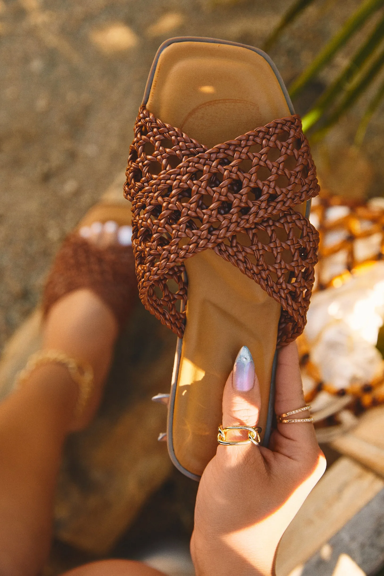 Beachside Slip On Sandals - Tan