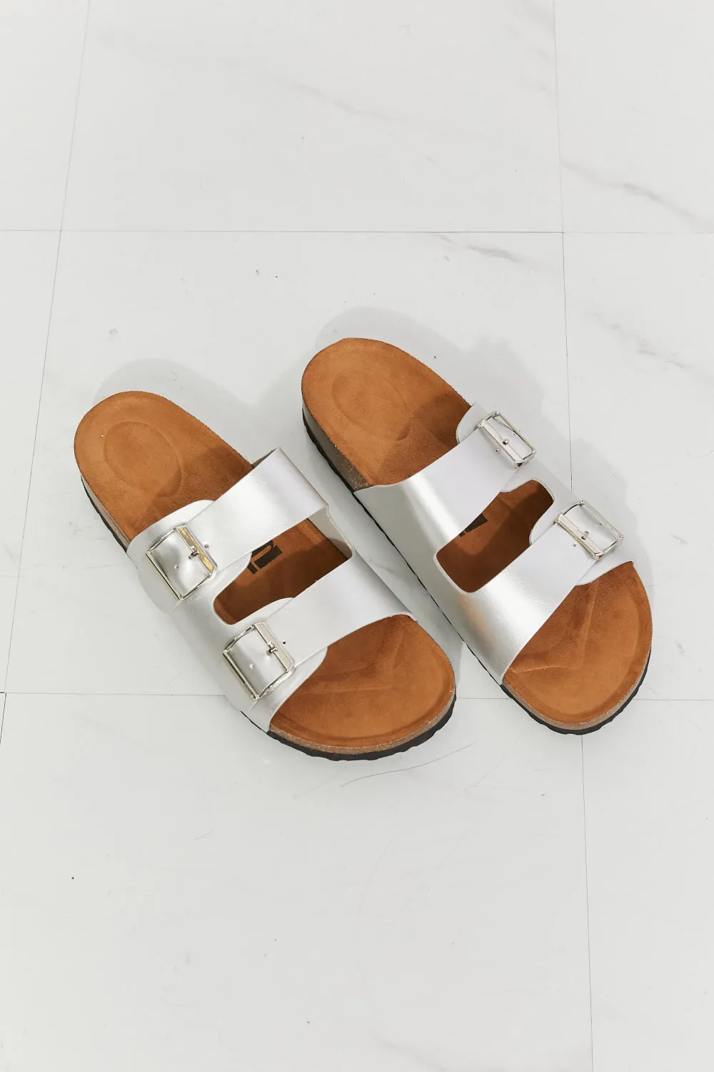 Best Double-Banded Slide Sandal in Silver