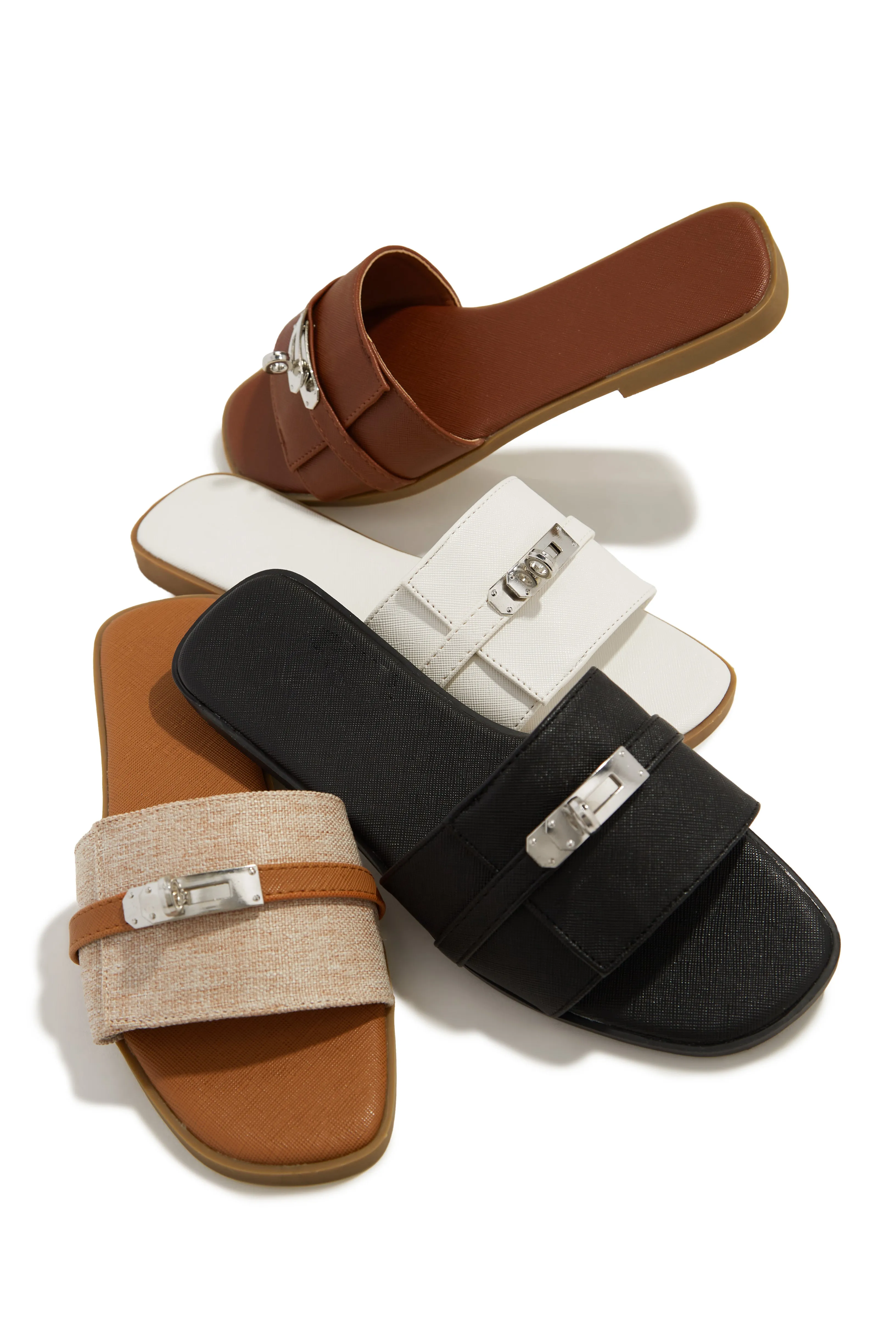 Bianca Slip On Sandals - Black