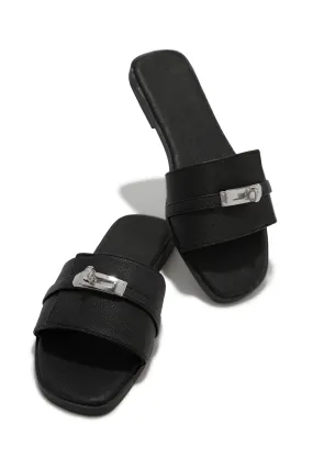 Bianca Slip On Sandals - Black