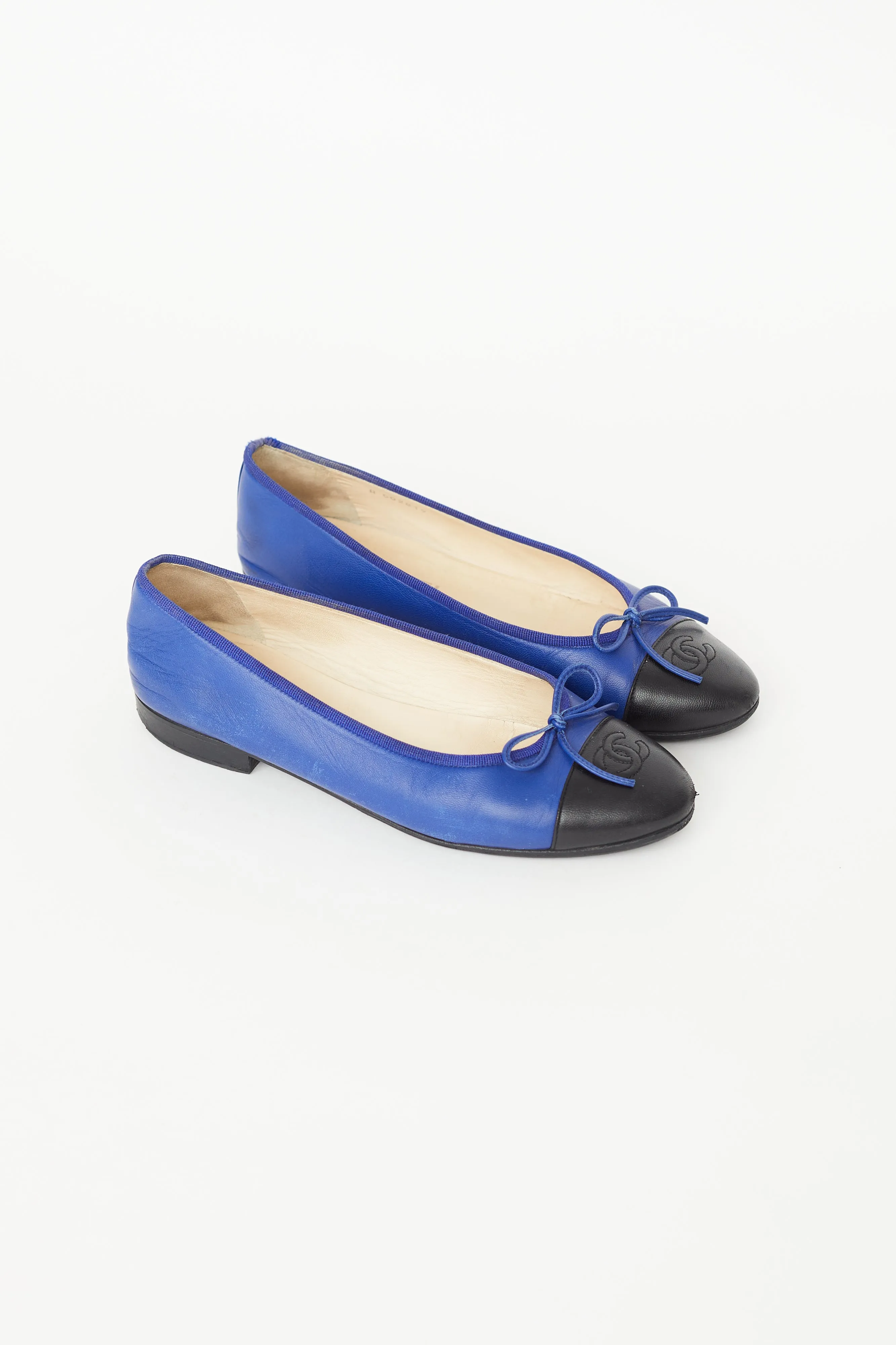 Blue & Black Leather CC Ballet Flat