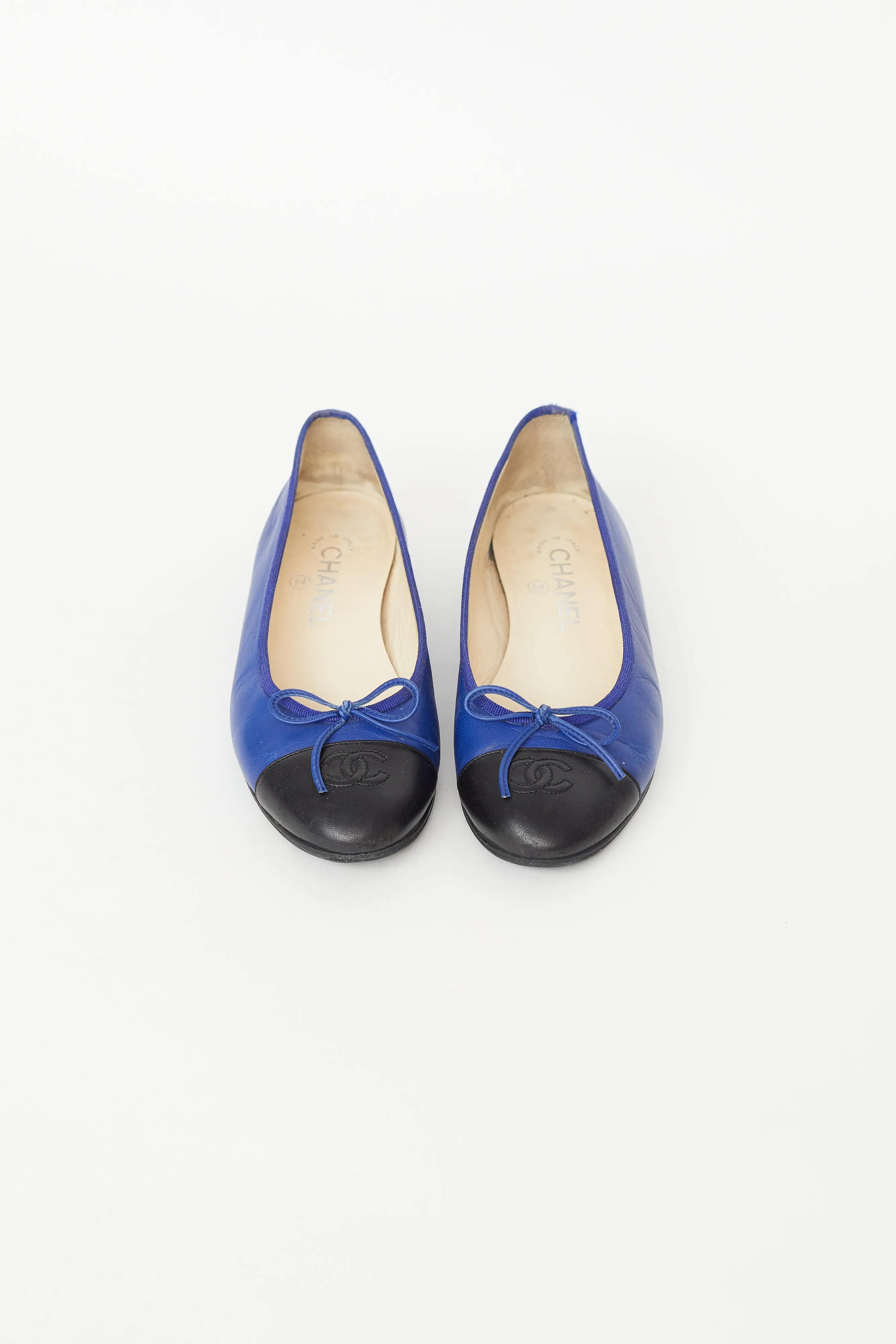 Blue & Black Leather CC Ballet Flat