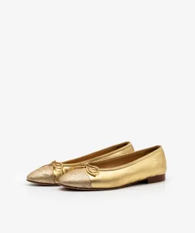 Chanel Gold CC ballerinas