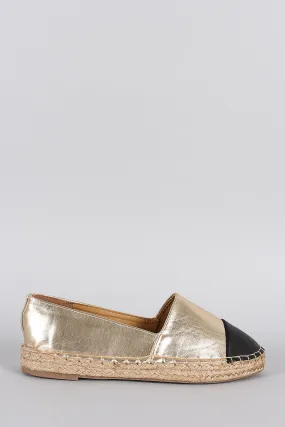 Dollhouse Metallic Toe Cap Espadrille Flat