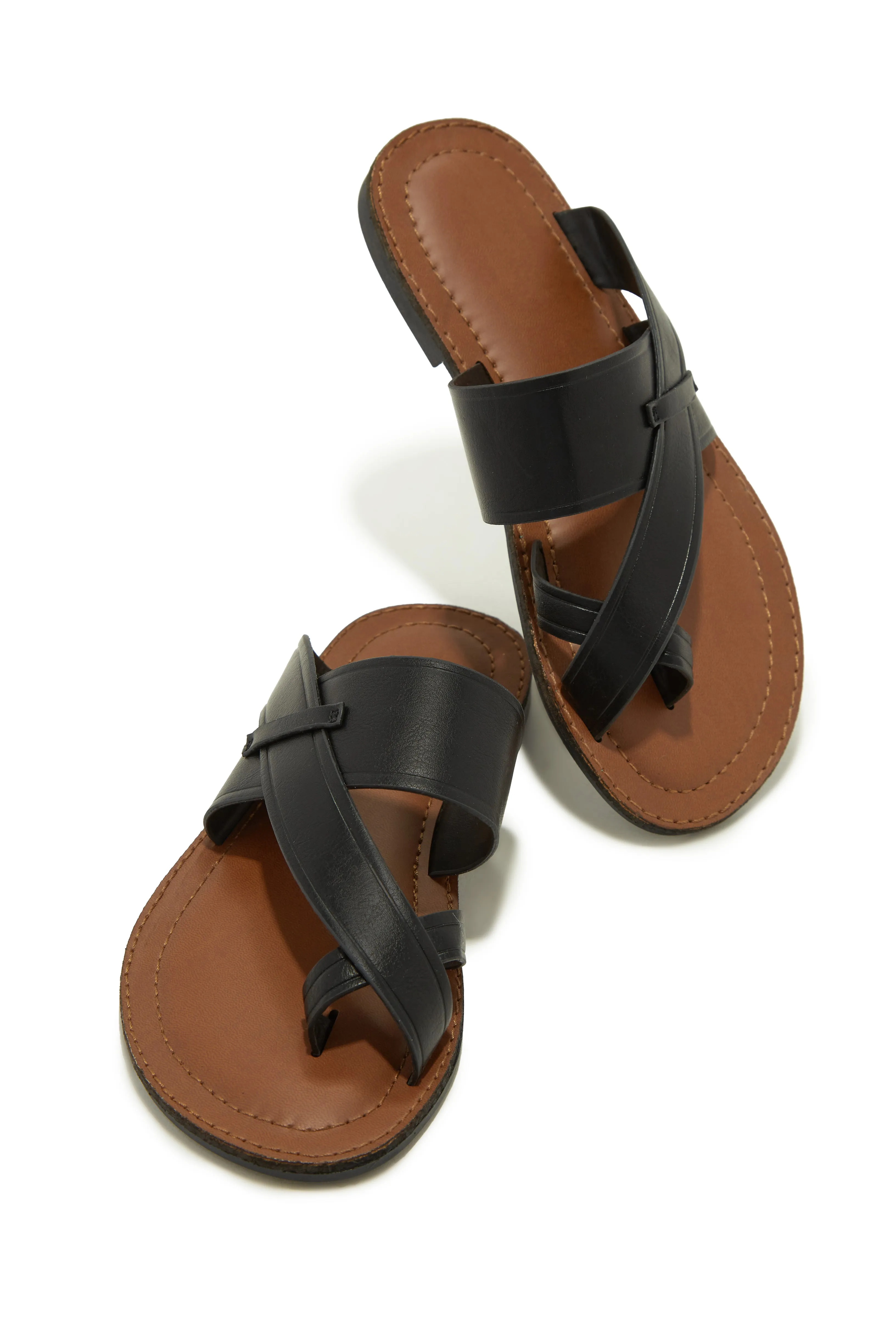 Endless Summer Flat Slip On Sandals - Black