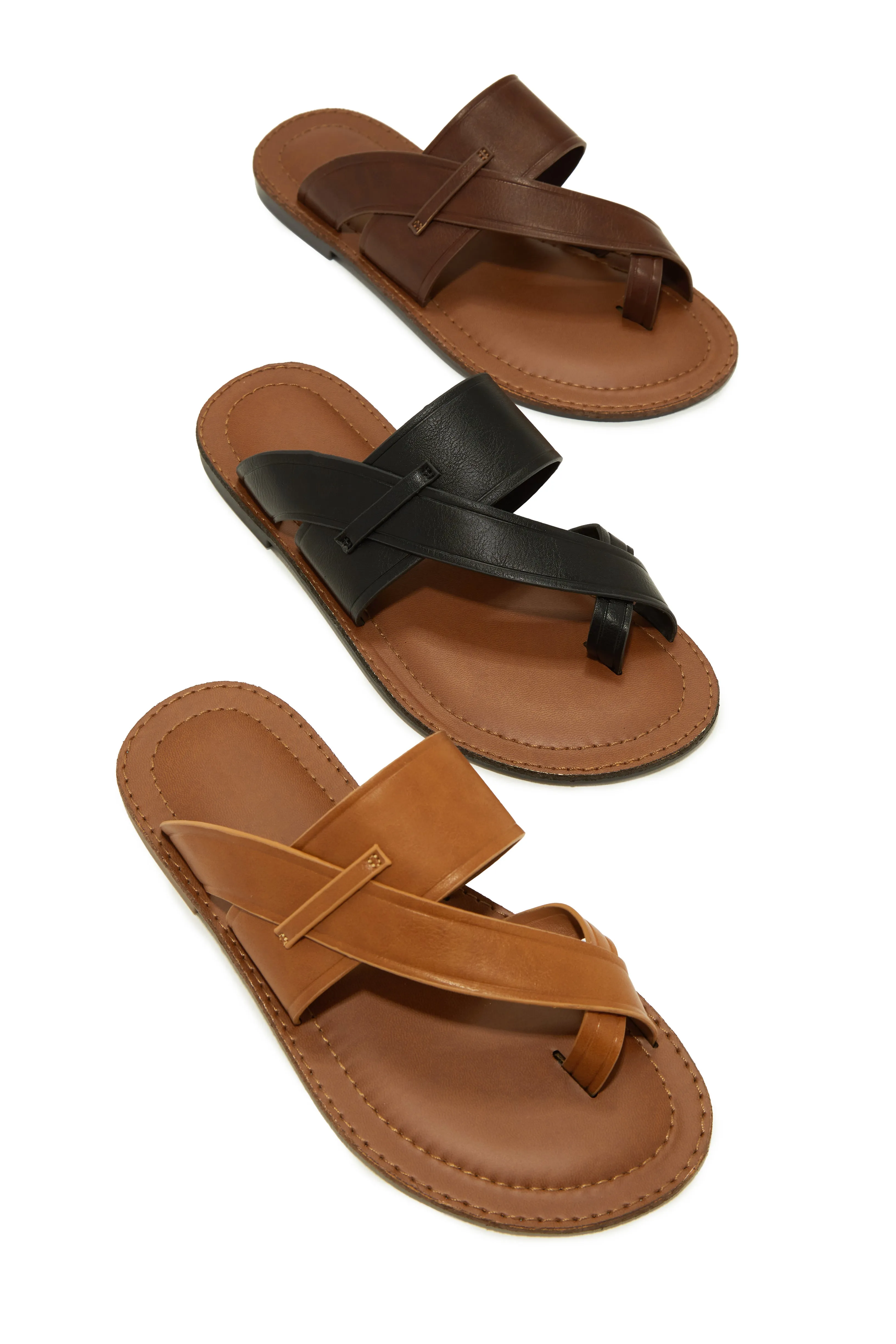 Endless Summer Flat Slip On Sandals - Black