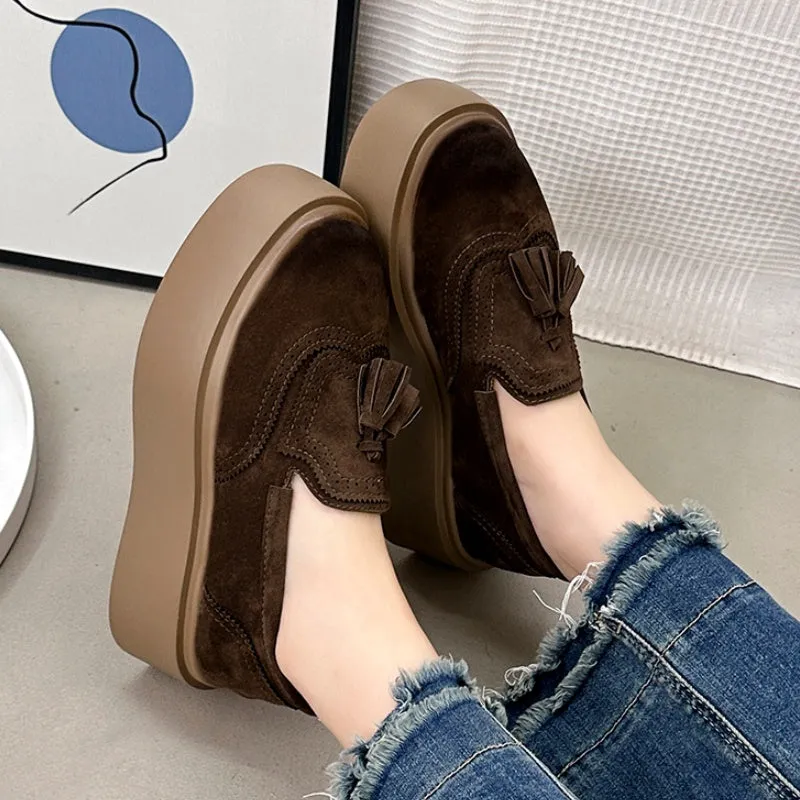 Eva – Women's Suede Platform Casual Loafers