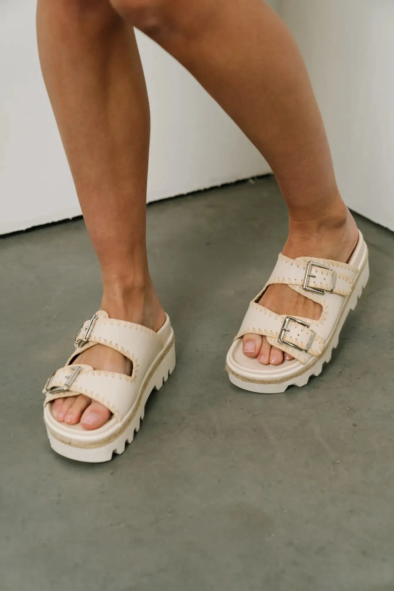 Laura Woven Sandals in Bone