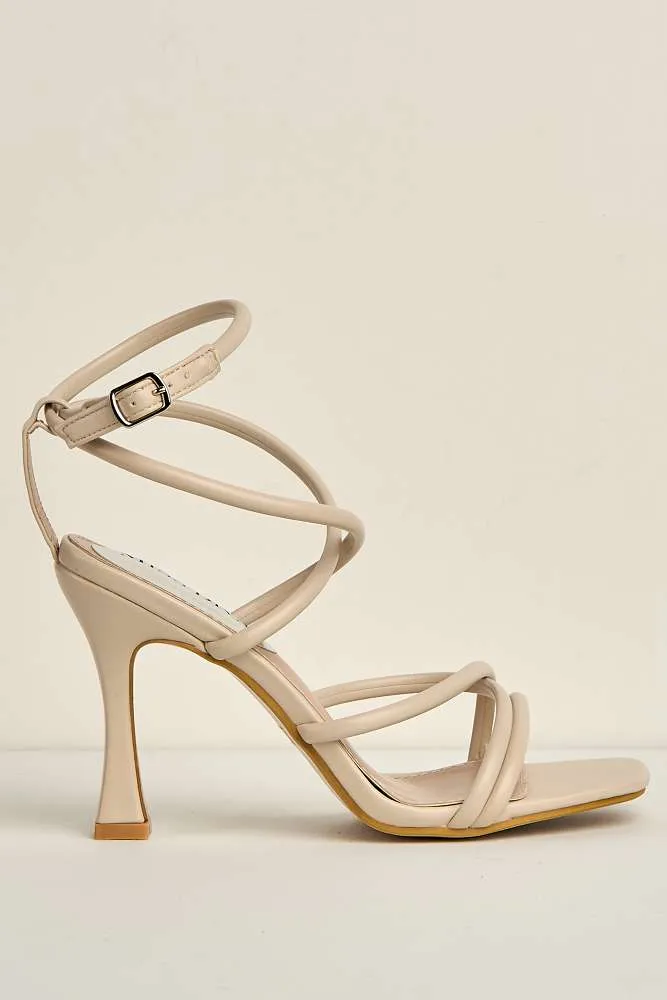 Libra Strappy Heeled Sandal in Nude