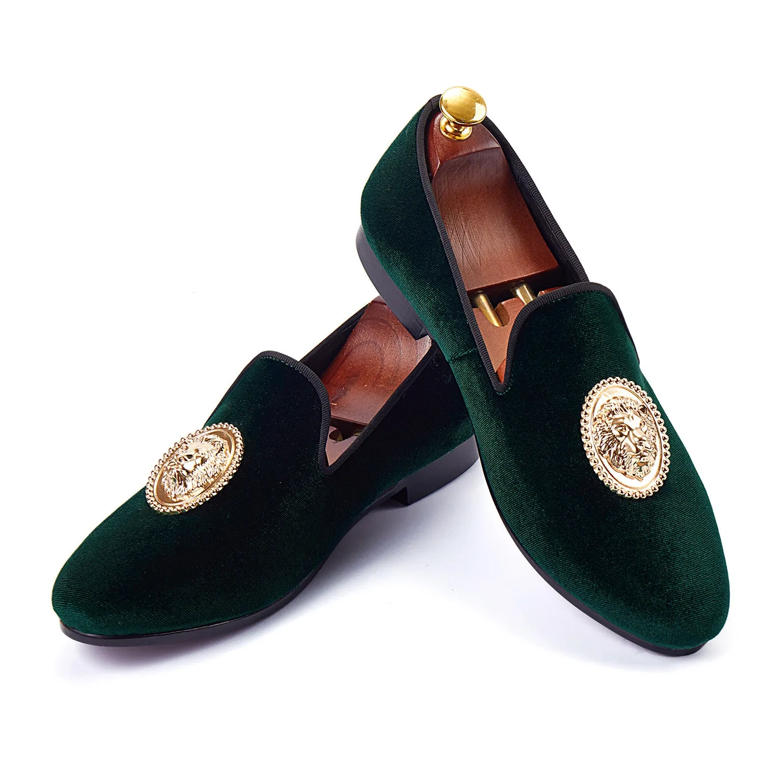 Lion Head Buckle Men Formal Slip On Shoes