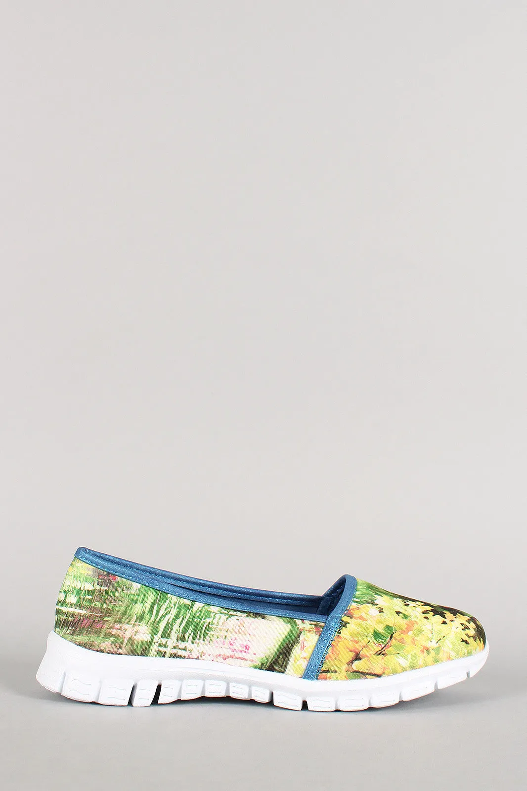 Misbehave Watercolor Painting Round Toe Loafer Flat