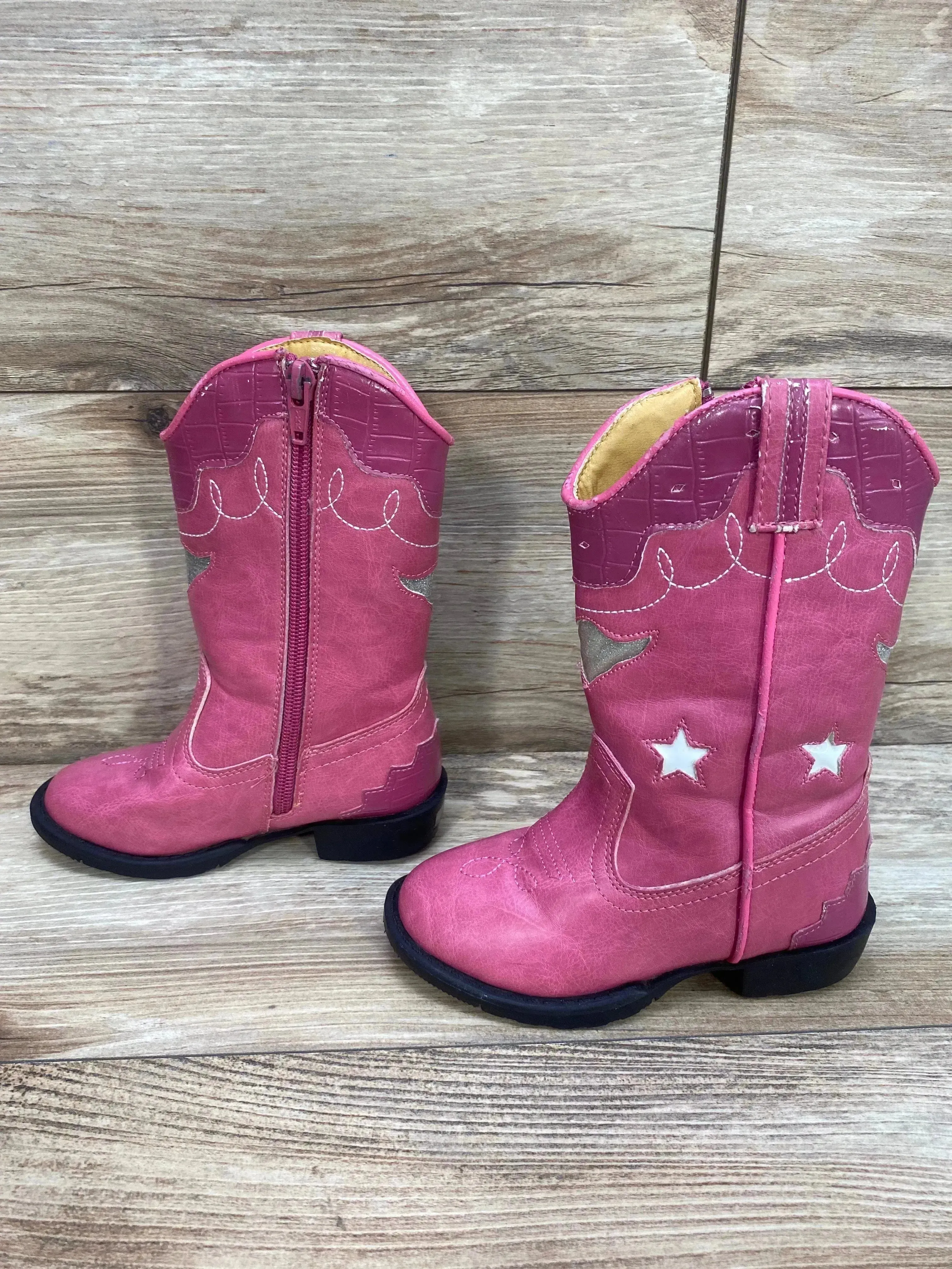 Smoky Mountain Kids Austin Lights Boots Pink Sz 8c