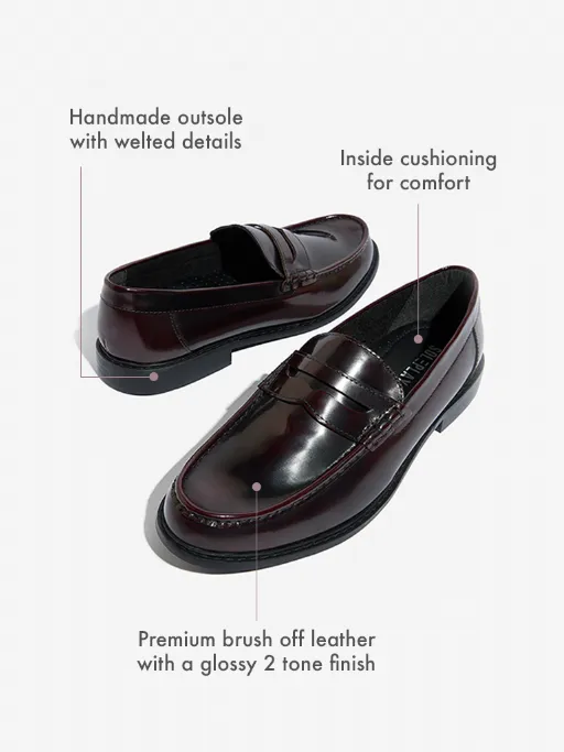 SOLEPLAY Black Burgundy Loafers