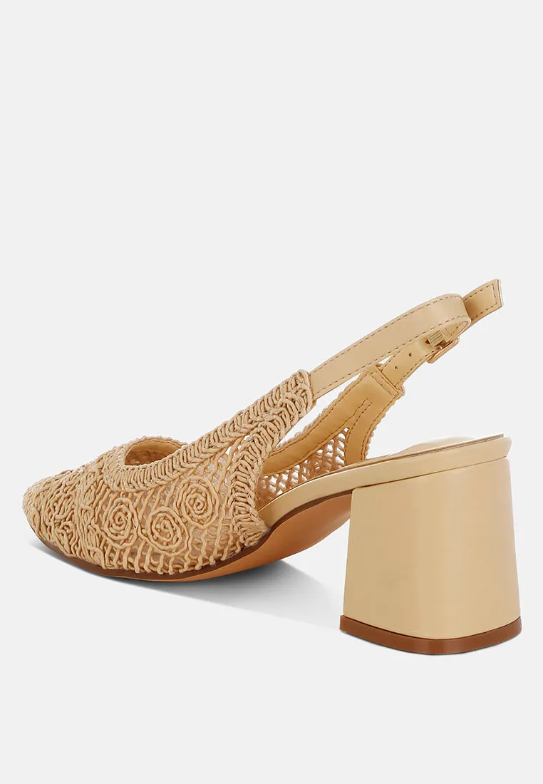 Tolina Woven Design Slingback Sandals