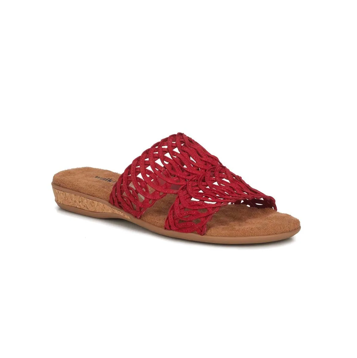 Walking Cradles Wc Calla Women Slip-on Sandal In Red Suede Fabric